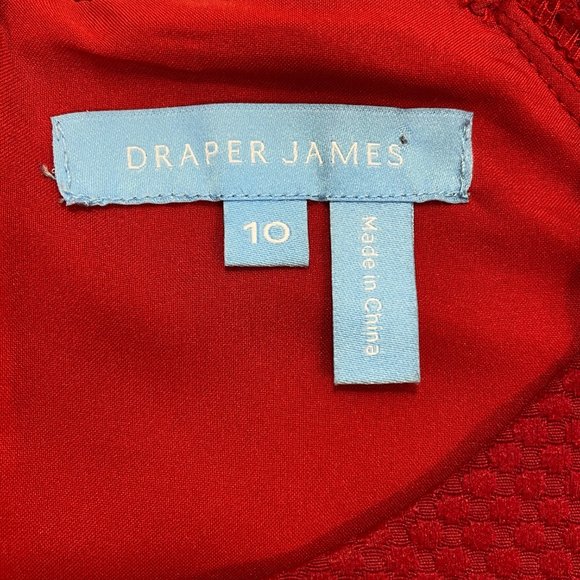 Draper James Sheath Dress | 10 | Red | Short Sleeve | Midi - Picture 3 of 12